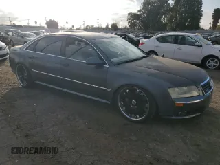 2004 Audi A8 L with VIN WAUML44E74N001111, listed as a Copart auction lot 88940235 with 220,191 mi miles and Salvage Title. Bid and sale history available at carsss.com. Image 4.
