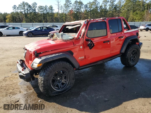 2021 Jeep Wrangler Unlimited Sport S with VIN 1C4HJXDN7MW544741, listed as a Copart auction lot 81781204 with 78,481 mi miles and Non repairable. Bid and sale history available at DreamBid. Image 1.
