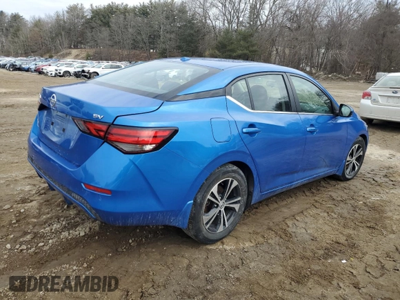 2020 Nissan Sentra SV with VIN 3N1AB8CV9LY283368, listed as a Copart auction lot 47081485 with 17,266 mi miles and Salvage Title. Bid and sale history available at carsss.com. Image 3.