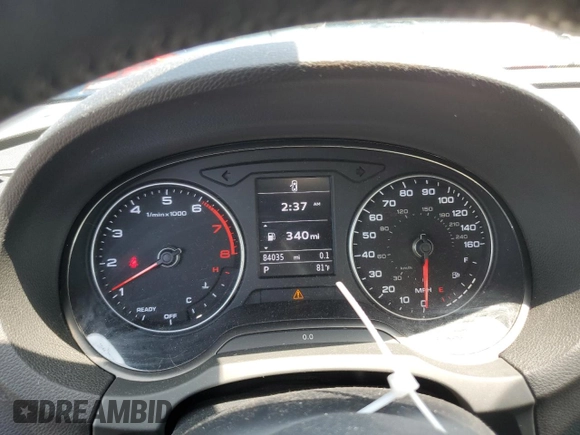 2017 Audi A3 Sedan Premium with VIN WAUAUGFF4H1075011, listed as a Copart auction lot 54967784 with 84,035 mi miles and Salvage Title. Bid and sale history available at carsss.com. Image 9.