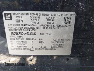 2017 Chevrolet Silverado 1500 LT with VIN 3GCUKREC4HG310842, listed as a IAAI auction lot 41908001 with 179,814 mi miles and . Bid and sale history available at DreamBid. Image 9.