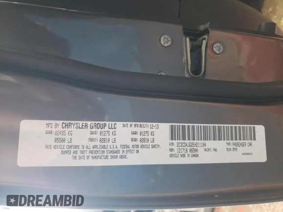 2014 Dodge Charger SXT with VIN 2C3CDXJG2EH211164, listed as a Copart auction lot 68972554 with 125,539 mi miles and Salvage Title. Bid and sale history available at carsss.com. Image 14.
