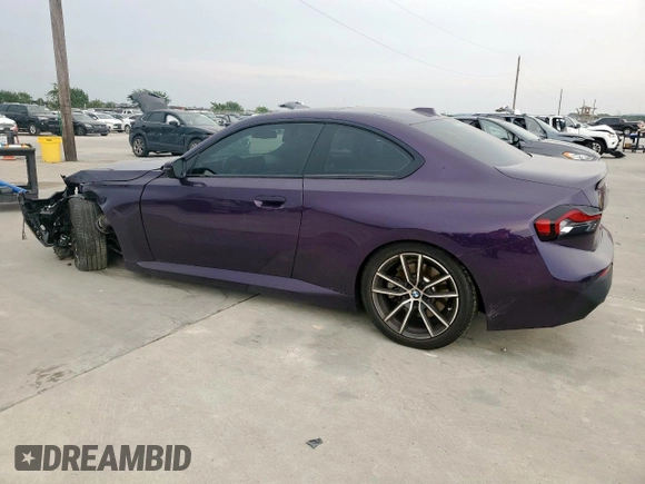 2023 BMW 2 Series 230i with VIN 3MW23CM05P8D73642, listed as a Copart auction lot 57884725 with 5,697 mi miles and Salvage title. Bid and sale history available at DreamBid. Image 2.