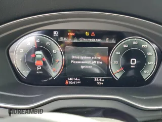 2023 Audi Q5 S line Prestige with VIN WA1FAAFY7P2061803, listed as a Copart auction lot 59907565 with 14,614 mi miles and Salvage title. Bid and sale history available at DreamBid. Image 9.