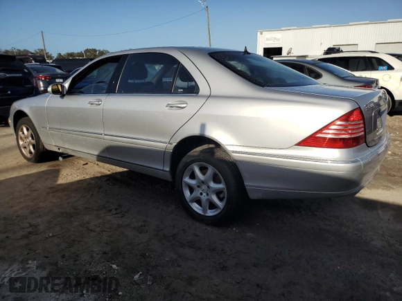 2003 Mercedes-Benz S-Class 4.3L with VIN WDBNG83J03A383925, listed as a Copart auction lot 78554844 with 0 mi miles and Salvage Title. Bid and sale history available at carsss.com. Image 2.