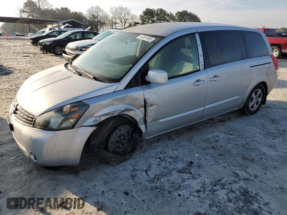 2007 Nissan Quest S with VIN 5N1BV28U87N117833, listed as a Copart auction lot 43357885 with 160,808 mi miles and Salvage Title. Bid and sale history available at carsss.com. Image 1.