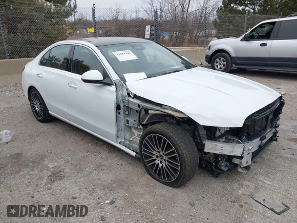 2023 Mercedes-Benz C 300 with VIN W1KAF4HB3PR100301, listed as a IAAI auction lot 41081446 with 24,944 mi miles and . Bid and sale history available at DreamBid. Image 1.
