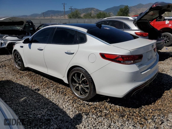2016 Kia Optima SX Turbo with VIN 5XXGW4L25GG012459, listed as a Copart auction lot 61264204 with 117,785 mi miles and Salvage Title. Bid and sale history available at carsss.com. Image 2.