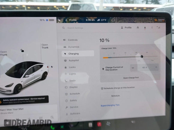 2021 Tesla Model 3 Long Range with VIN 5YJ3E1EB3MF856009, listed as a IAAI auction lot 41809767 with 42,072 mi miles. Bid and sale history available at carsss.com. Image 18.