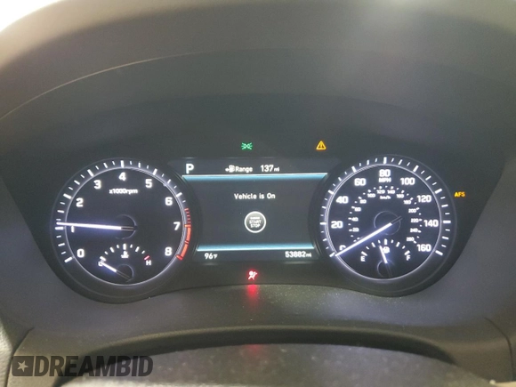 2018 Genesis G80 3.8L with VIN KMHGN4JE3JU250467, listed as a Copart auction lot 69691334 with 53,882 mi miles and Salvage Title. Bid and sale history available at carsss.com. Image 9.