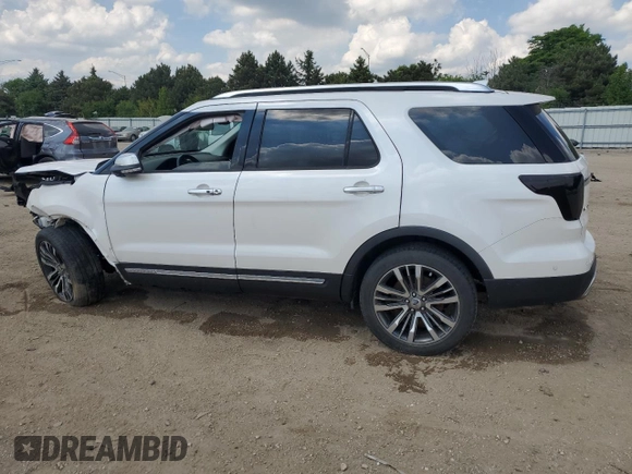 2016 Ford Explorer Platinum z VIN 1FM5K8HT1GGD00026, wystawiony jako Copart lot #56985155 z przebiegiem 87 506 mil mil oraz Szkoda całkowita • Salvage title. Historia ofert i sprzedaży dostępna na DreamBid. Obrazek 2.