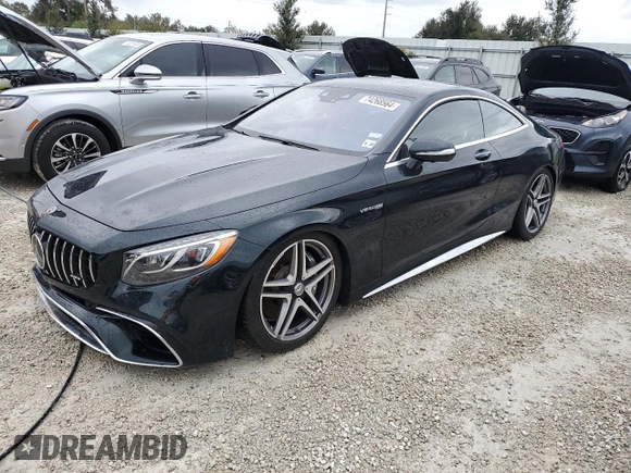 2018 Mercedes-Benz S 63 AMG with VIN WDDXJ8JB4JA034163, listed as a Copart auction lot 74268564 with Not Provided miles and Salvage Title. Bid and sale history available at DreamBid. Image 1.