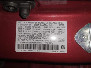 2021 Honda CR-V EX with VIN 2HKRW2H5XMH603936, listed as a IAAI auction lot 41238473 with Not Provided miles. Bid and sale history available at carsss.com. Image 9.