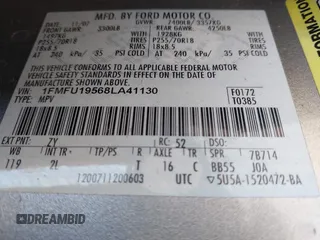 2008 Ford Expedition Limited with VIN 1FMFU19568LA41130, listed as a IAAI auction lot 42485255 with 200,089 mi miles and . Bid and sale history available at DreamBid. Image 9.