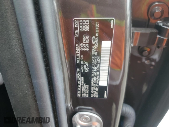2023 Volvo XC90 Ultimate Bright Theme with VIN YV4H60CA1P1946339, listed as a Copart auction lot 62216265 with 28,977 mi miles and Salvage title. Bid and sale history available at DreamBid. Image 14.