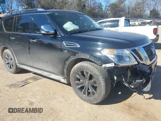 2019 Nissan Armada Platinum with VIN JN8AY2NF1K9350665, listed as a IAAI auction lot 41371514 with 111,133 mi miles. Bid and sale history available at carsss.com. Image 1.