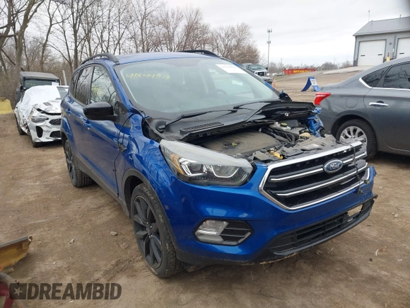 2017 Ford Escape SE with VIN 1FMCU0GD1HUC22489, listed as a IAAI auction lot 41844918 with 113,000 mi miles. Bid and sale history available at carsss.com. Image 1.