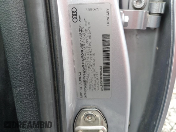 2017 Audi A3 Sedan Premium with VIN WAUB8GFF4H1015786, listed as a Copart auction lot 51409564 with 97,117 mi miles and Salvage Title. Bid and sale history available at carsss.com. Image 15.