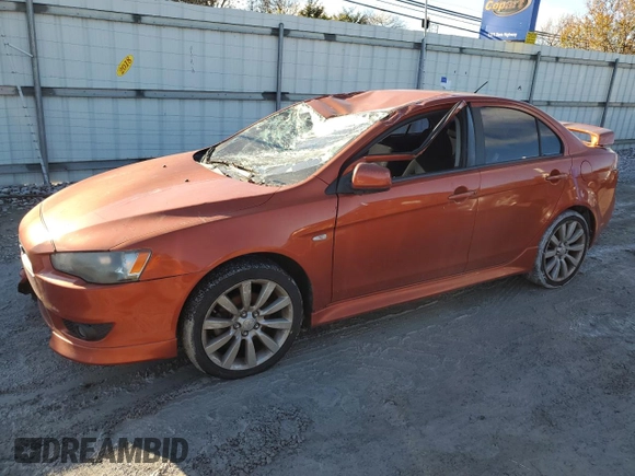 2011 Mitsubishi Lancer GTS with VIN JA32U8FW4BU043015, listed as a Copart auction lot 80831184 with 0 mi miles and Salvage Title. Bid and sale history available at carsss.com. Image 1.