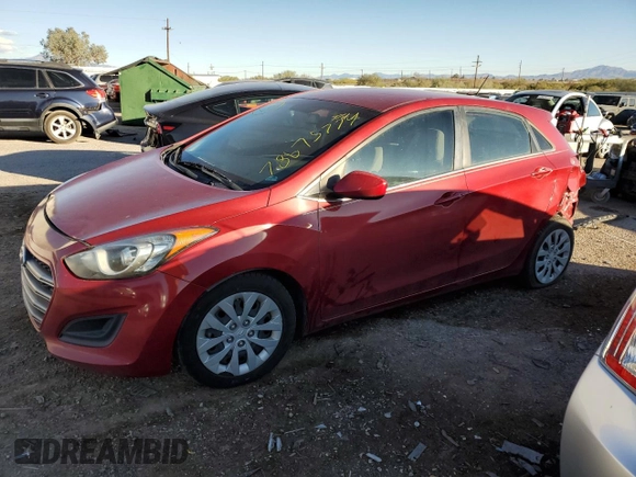 2016 Hyundai Elantra GT with VIN KMHD35LHXGU323042, listed as a Copart auction lot 78675774 with 57,378 mi miles and Salvage Title. Bid and sale history available at carsss.com. Image 1.