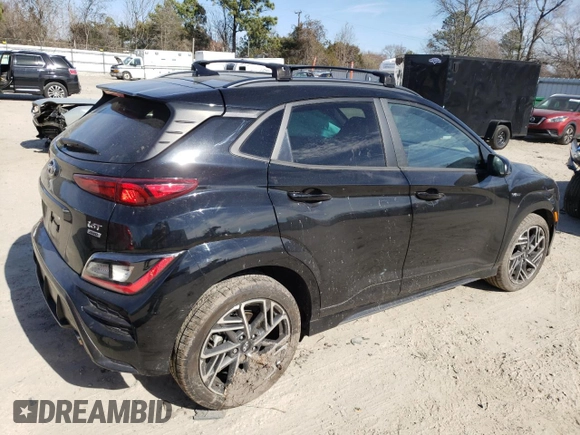 2022 Hyundai Kona N Line with VIN KM8K3CA35NU794693, listed as a Copart auction lot 40448973 with 14,235 mi miles. Bid and sale history available at carsss.com. Image 3.