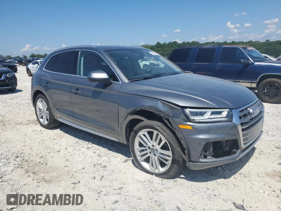 2018 Audi Q5 Premium Plus with VIN WA1BNAFY8J2072447, listed as a Copart auction lot 64939895 with 44,035 mi miles and Salvage title. Bid and sale history available at DreamBid. Image 4.