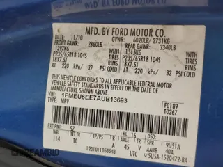 2010 Ford Explorer Eddie Bauer with VIN 1FMEU6EE7AUB13693, listed as a Copart auction lot 44933035 with 145,337 mi miles and Salvage Title. Bid and sale history available at carsss.com. Image 14.