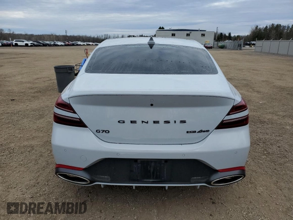 2023 Genesis G70 3.3T with VIN KMTG54TEXPU114395, listed as a Copart auction lot 81237134 with 27,207 mi miles and Salvage Title. Bid and sale history available at DreamBid. Image 6.