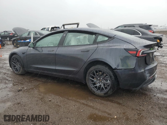 2025 Tesla Model 3 Long Range with VIN 5YJ3E1EB0SF876117, listed as a Copart auction lot 59322455 with 9,022 mi miles and Salvage title. Bid and sale history available at DreamBid. Image 2.