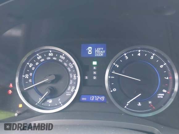 2012 Lexus IS 250 with VIN JTHCF5C24C5053845, listed as a IAAI auction lot 41738342 with 137,249 mi miles and . Bid and sale history available at DreamBid. Image 7.