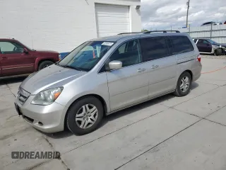2007 Honda Odyssey EX z VIN 5FNRL38467B452733, wystawiony jako Copart lot #55355475 z przebiegiem 171 174 mil mil oraz Czysty tytuł • Clean title. Historia ofert i sprzedaży dostępna na DreamBid. Obrazek 1.