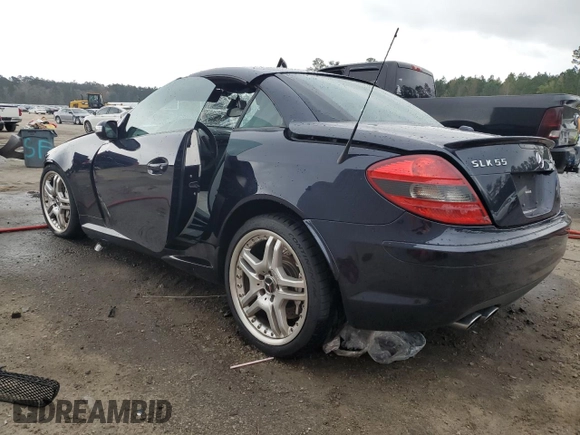 2007 Mercedes-Benz SLK-Class 5.5L AMG with VIN WDBWK73FX7F144982, listed as a Copart auction lot 81368744 with 0 mi miles and Salvage Title. Bid and sale history available at carsss.com. Image 2.