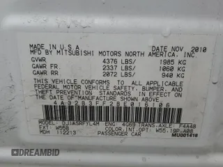 2011 Mitsubishi Galant ES z VIN 4A32B3FF2BE016106, wystawiony jako Copart lot #54434405 z przebiegiem 249 495 mil mil oraz Szkody całkowita. Historia ofert i sprzedaży dostępna na DreamBid. Obrazek 12.