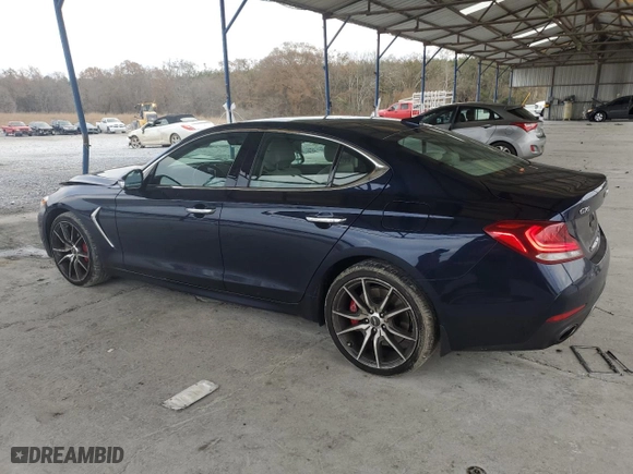 2019 Genesis G70 3.3T Advanced with VIN KMTG34LE0KU027801, listed as a Copart auction lot 85866414 with 43,114 mi miles and Salvage Title. Bid and sale history available at carsss.com. Image 2.