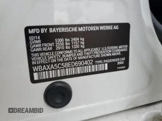 2014 BMW 5 Series 535d with VIN WBAXA5C58ED690402, listed as a Copart auction lot 48124575 with 153,702 mi miles and Salvage Title. Bid and sale history available at DreamBid. Image 12.