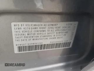 2009 Volkswagen GTI z VIN WVWGD71K69W063268, wystawiony jako Copart lot #66230814 z przebiegiem 121 471 mil mil oraz Czysty tytuł • Clean title. Historia ofert i sprzedaży dostępna na DreamBid. Obrazek 12.