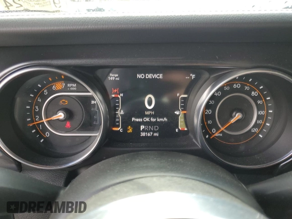 2022 Jeep Wrangler Unlimited Sahara with VIN 1C4HJXEN9NW191371, listed as a Copart auction lot 44553585 with 38,167 mi miles and Salvage title. Bid and sale history available at DreamBid. Image 9.