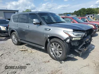 2019 Infiniti QX80 LUXE with VIN JN8AZ2NE3K9236932, listed as a Copart auction lot 70428804 with 82,166 mi miles and Salvage Title. Bid and sale history available at carsss.com. Image 4.