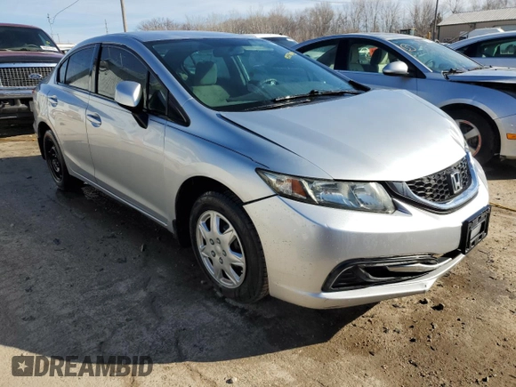 2013 Honda Civic LX with VIN 2HGFB2F57DH562130, listed as a Copart auction lot 47277095 with 148,418 mi miles and Salvage Title. Bid and sale history available at DreamBid. Image 4.