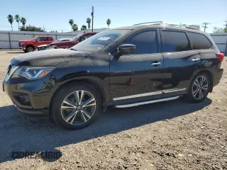 2020 Nissan Pathfinder Platinum with VIN 5N1DR2DN6LC647509, listed as a Copart auction lot 81814234 with 63,684 mi miles and Salvage title. Bid and sale history available at DreamBid. Image 1.
