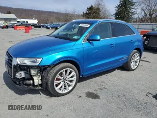 2016 Audi Q3 Premium Plus with VIN WA1EFCFS5GR005015, listed as a Copart auction lot 49207645 with 112,122 mi miles and Salvage Title. Bid and sale history available at carsss.com. Image 1.