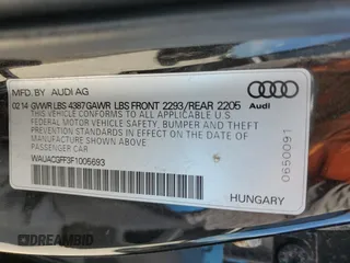 2015 Audi A3 1.8T Premium with VIN WAUACGFF3F1005693, listed as a Copart auction lot 53287873 with 129,942 mi miles. Bid and sale history available at carsss.com. Image 12.