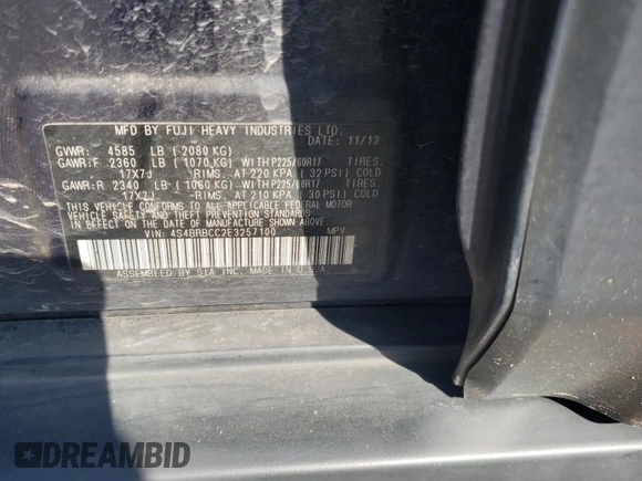 2014 Subaru Outback Premium with VIN 4S4BRBCC2E3257100, listed as a Copart auction lot 52623895 with 96,620 mi miles and Salvage Title. Bid and sale history available at DreamBid. Image 16.