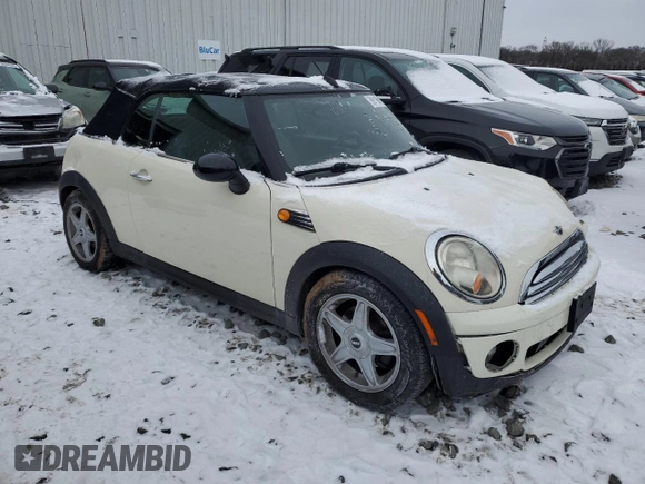 2010 MINI Convertible with VIN WMWMR3C50ATU97287, listed as a Copart auction lot 89116615 with 120,323 mi miles and Salvage Title. Bid and sale history available at DreamBid. Image 4.