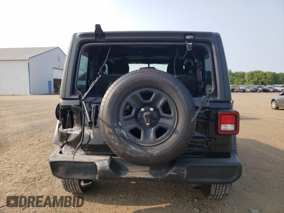 2018 Jeep Wrangler Sport with VIN 1C4GJXAN5JW180105, listed as a Copart auction lot 59057745 with 57,310 mi miles and Salvage title. Bid and sale history available at DreamBid. Image 6.