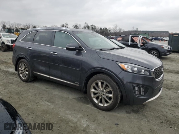 2018 Kia Sorento SX with VIN 5XYPKDA59JG402833, listed as a Copart auction lot 46151465 with 42,235 mi miles and Salvage Title. Bid and sale history available at carsss.com. Image 4.
