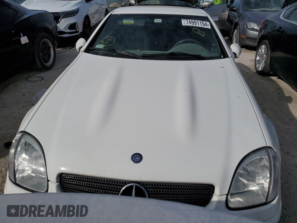 2002 Mercedes-Benz SLK-Class 2.3L Kompressor with VIN WDBKK49F72F266549, listed as a Copart auction lot 74991154 with 56,192 mi miles and Non Repairable. Bid and sale history available at carsss.com. Image 5.
