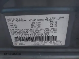 2009 Mitsubishi Galant ES with VIN 4A3AB36F89E028640, listed as a IAAI auction lot 41637431 with 151,153 mi miles. Bid and sale history available at carsss.com. Image 9.