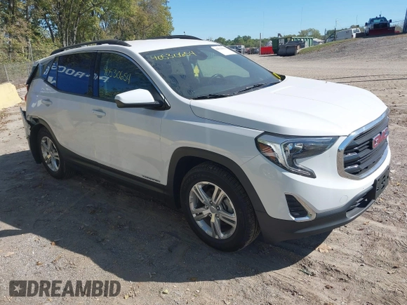 2020 GMC Terrain SLE with VIN 3GKALMEV1LL169897, listed as a IAAI auction lot 40530654 with 57,299 mi miles. Bid and sale history available at carsss.com. Image 1.