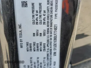 2020 Tesla Model 3 Long Range z VIN 5YJ3E1EB0LF774821, wystawiony jako Copart lot #53942934 z przebiegiem 78 809 mil mil oraz Szkoda całkowita • Salvage title. Historia ofert i sprzedaży dostępna na DreamBid. Obrazek 14.